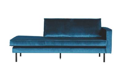 Recamiere Rodeo Daybed Samt, rechts Blau 203x86x85 cm