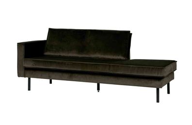 Recamiere Rodeo Daybed Samt, links Dunkelgrén 203x86x85 cm