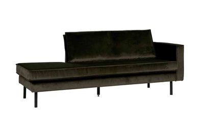 Recamiere Rodeo Daybed Samt, rechts Dunkelgrén 203x86x85 cm