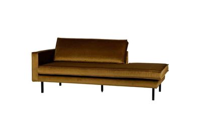 Recamiere Rodeo Daybed Samt, links Honig Gelb 203x86x85 cm