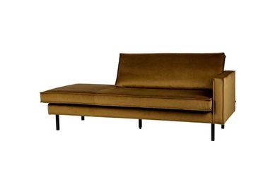 Recamiere Rodeo Daybed Samt, rechts Honig Gelb 203x86x85 cm