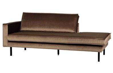 Recamiere Rodeo Daybed Samt, links Taupe 203x86x85 cm