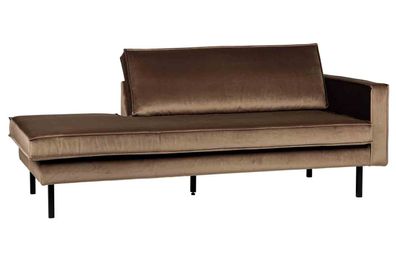 Recamiere Rodeo Daybed Samt, rechts Taupe 203x86x85 cm