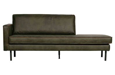 Recamiere Rodeo Daybed Kunstleder, links Army 203x86x85 cm