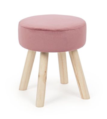 Hocker Adeline in Samt-Optik, Rosa 34x34x38 cm