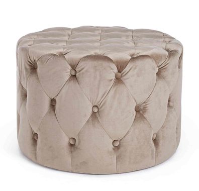 Pouf Lorella in Samt-Optik, Taupe 60x60x42 cm