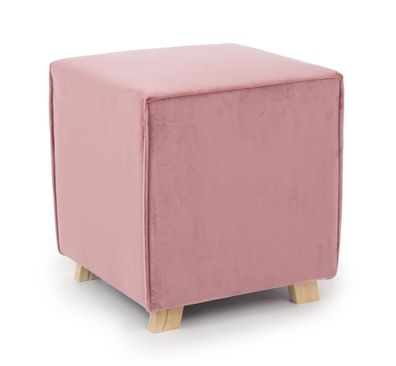 Pouf Adeline in Samt-Optik, Rosa 40x40x44 cm