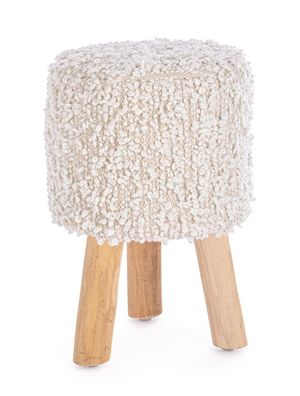 Hocker Zamora aus Stoff, Beige