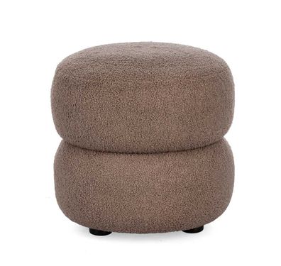 Hocker Gabby aus Boucle-Stoff, Braun