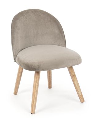 Stuhl Adeline in Samt-Optik, Taupe 47x57x76 cm