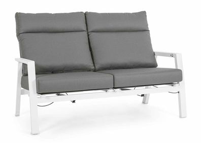 Gartensofa Kledi aus Aluminium, Weiß 152x81x98 cm