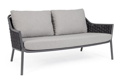 Gartensofa Everly aus Aluminium, Anthrazit 170x80x80 cm