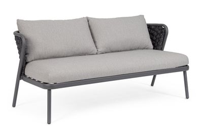 Gartensofa Harlow aus Aluminium, Anthrazit 165x77x80 cm