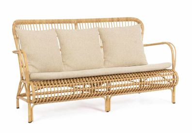 Gartensofa Florisel aus Rattan, Natur 161x86x86 cm