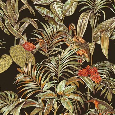 DUTCH Wallcoverings Tapete Bird-of-Paradise Schwarz