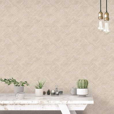 Noordwand Tapete Evergreen Wicker Natural Beige