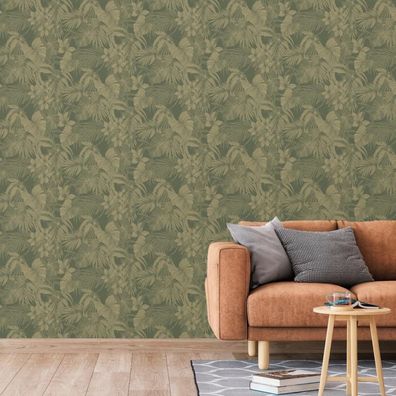 DUTCH Wallcoverings Tapete Joelle Grün und Golden