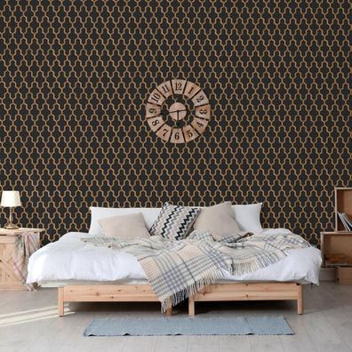 DUTCH Wallcoverings Tapete Geometric Schwarz und Golden