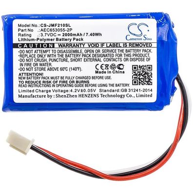 Ersatzakku - CS-JMF210SL - JBL Flip 2 (2013) / AEC653055-2P - 3,7 Volt 2000mAh