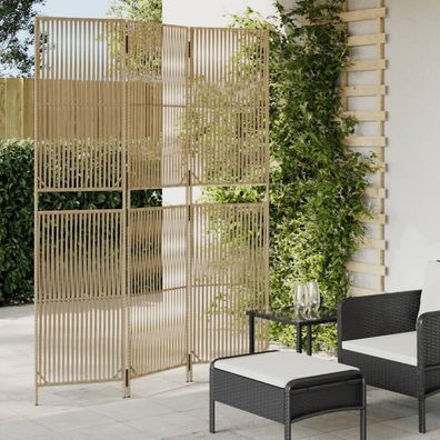 Paravent 3-tlg. Beige Poly Rattan