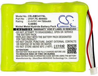 Ersatzakku - CS-AMC417SL - AEMC 2137.75 / 694483 - 8,4 Volt 700mAh Ni-MH