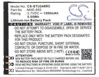 Ersatzakku - CS-STU240RC - Straight TALK UMX U240C / MXE-650 - 3,7 Volt 1500mAh