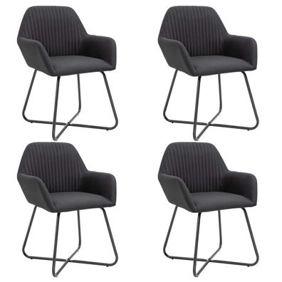 Esszimmerstühle 4 Stk. Schwarz Stoff