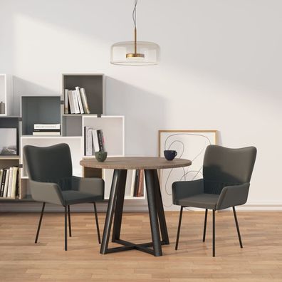 Esszimmerstühle 2 Stk. Dunkelgrau Samt