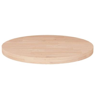 Runde Tischplatte Ø40x2,5 cm Unbehandeltes Massivholz Eiche