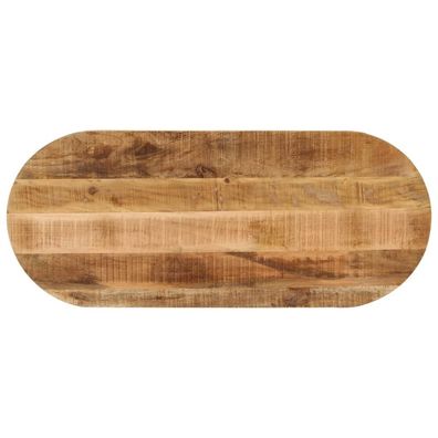 Tischplatte 140x60x2,5 cm Oval Raues Massives Mangoholz