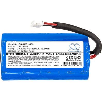 Ersatzakku - CS-AKS100SL - Anker SoundCore Boost / 2S18650 - 7,4 Volt 2600mAh Li-Ion