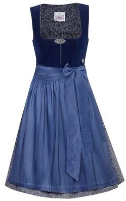 Dirndl Elisabeth 58cm Länge azurblau - Größe: 40