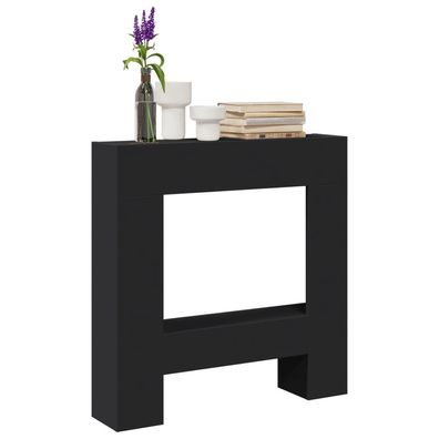 vidaXL Kaminumrandung Schwarz 81x18x82 cm Holzwerkstoff