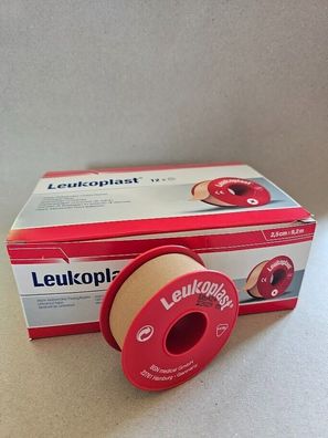 Leukoplast ohne Schutzring 2,5cm x 9,2m hautfarben Heftpflaster 12 Rollen OVP