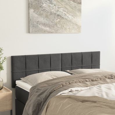 vidaXL Kopfteile 2 Stk. Dunkelgrau 72x5x78/88 cm Samt