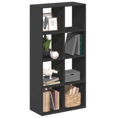 vidaXL Raumteiler-Bücherregal Schwarz 69,5x29x137,5 cm Holzwerkstoff