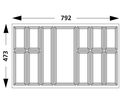 Besteckeinsatz Classico 90 für ArciTech Zarge von Hettich, grau