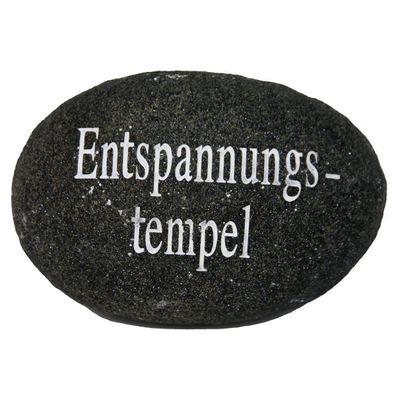 Deko Stein mit Spruch in stylischem grau Entspannungstempel 11cm