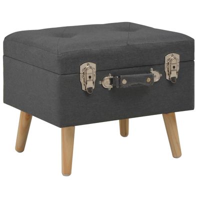 vidaXL Hocker mit Stauraum 40 cm Dunkelgrau Stoff