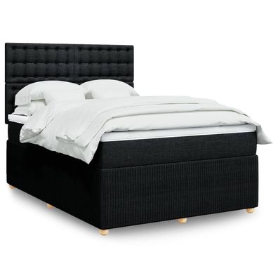 Boxspring Met Matras Stof Kleurig Zwart 140 x 190 cm