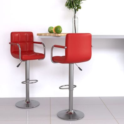 vidaXL Barhocker 2 Stk. Weinrot Kunstleder