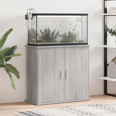 vidaXL Aquariumständer Grau Sonoma 81x36x73 cm Holzwerkstoff