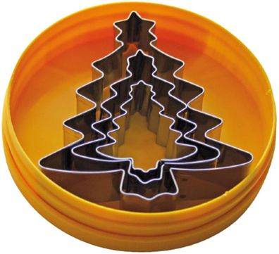 Edelstahl Ausstechform Plätzchenform Ausstecher Tannenbaum Set 3-teilig