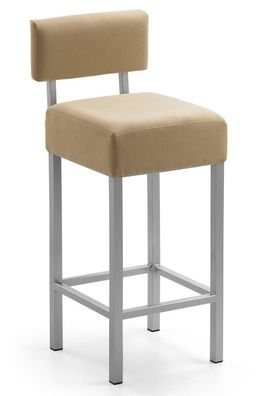 Mayer 1114 Tresenhocker Cubus mit Lehne perlsilber Lederausführung 26 467 Kunstled