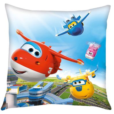 Flugübung | Kinder Deko-Kissen 40 x 40 cm | Super Wings | Wende-Motiv