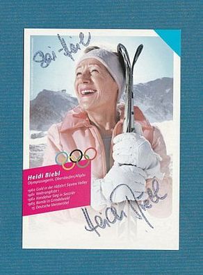 Heidi Biebl ( deutsche Goldmedaillengewinnerin 1960 Skilauf ) - persönlich signiert