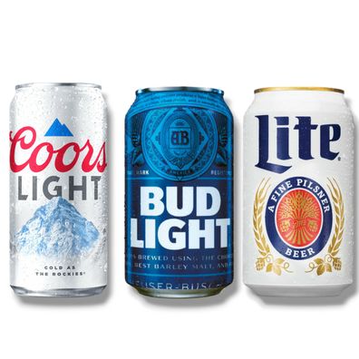 4 x Coors Light- 4 x Bud Light- 4 x Miller Lite Bier Mix 0,35l