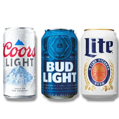 2 x Coors Light- 2 x Bud Light- 2 x Miller Lite Bier Mix 0,35l