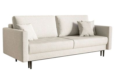 Selsey Valico - Cremefarbenes Dreisitzer-Schlafsofa aus pflegeleichtem Chenille-Stoff