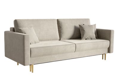 Selsey Valico - Dreisitzer-Sofa, Beige, hydrophober Samt